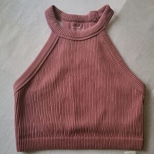 Aerie Ribbed Crop Top - Mauve Size S